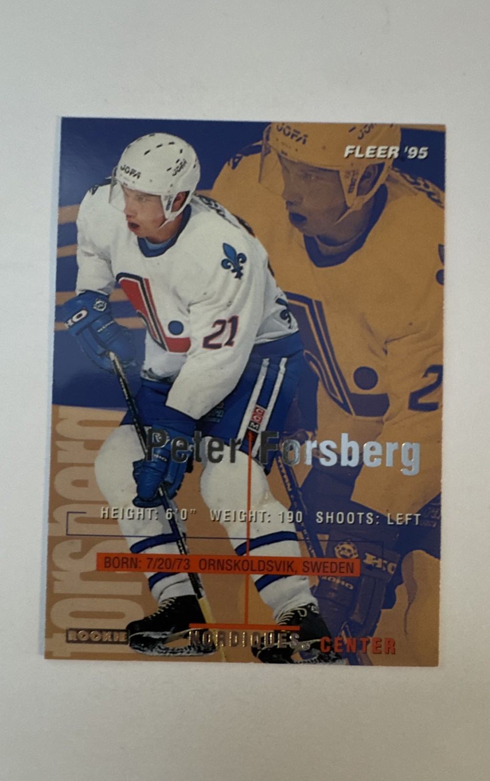 Peter Forsberg #176 Hockey Cards 1994 Fleer trading card — raw and PSA graded price guide