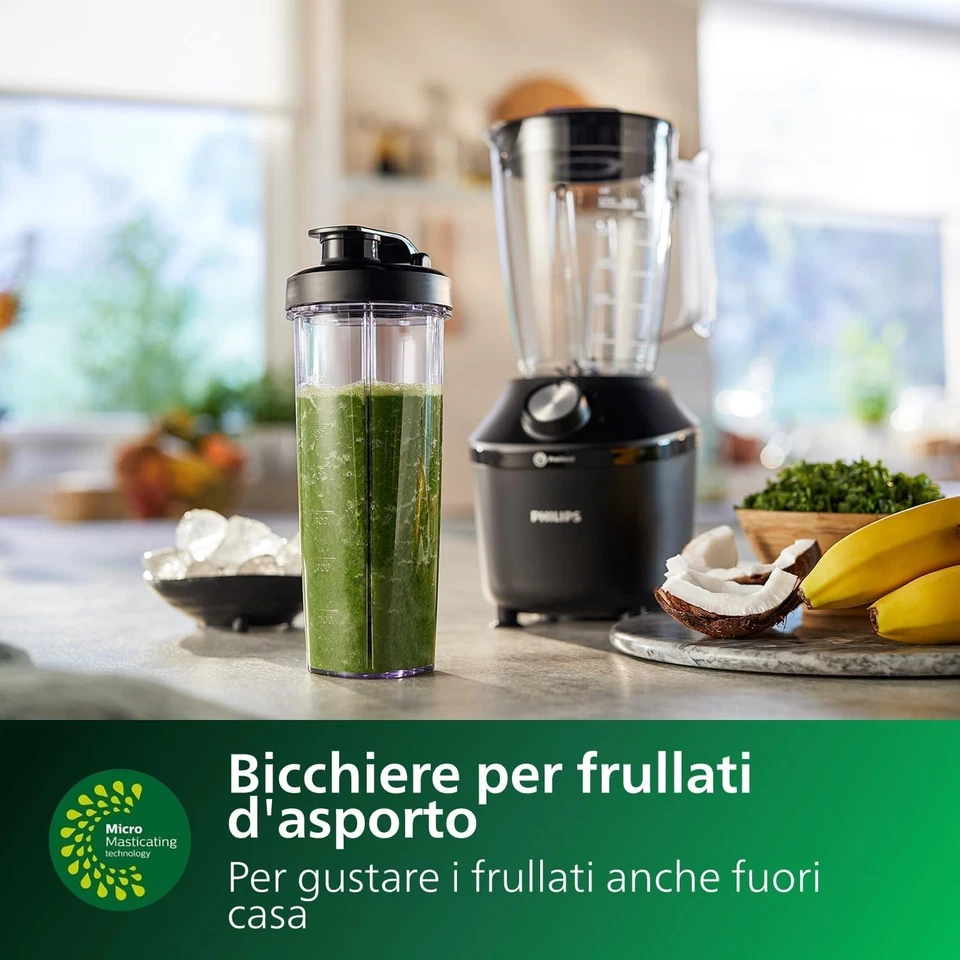 Philips Serie 3000 Frullatore – Bicchiere in Vetro Resistente da 2L, Tecnologia - Immagine 2 di 4