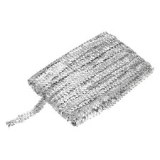 25 Yards 0.8 Inch Elastic Sequins Trim Flat Sequin Paillette Silver Tone