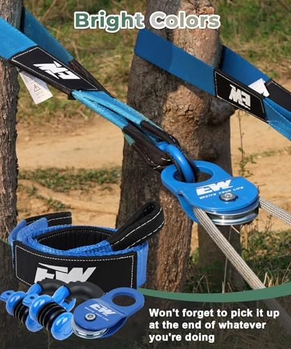 NIXFACE Offroad Recovery Kit - 10-Ton Snatch Block Pulley, 3" x8'Tree Saver 