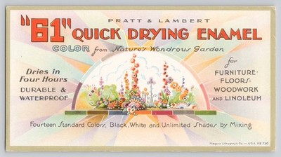 Pratt & Lambert 61 Quick Drying Enamel Chromolitho Ink Blotter 3.5x6.25''