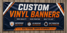 Custom Vinyl Banner Heavy Duty 13oz Waterproof UV Resistant Fast Production USA