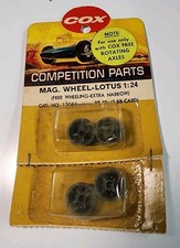 Cox 13044 Lotus 30 Mag Wheels 1/24 Slot Car Free Wheeling Extra Narrow 2 Pair