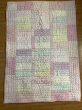 Pottery Barn Girls Pastel Patchwork Pink Purple Baby Quilt 36  X 49  Crib