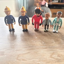 Fireman Sam 5 Articulated Figures Sam Tom Nurse Flood Norman Penny Set 