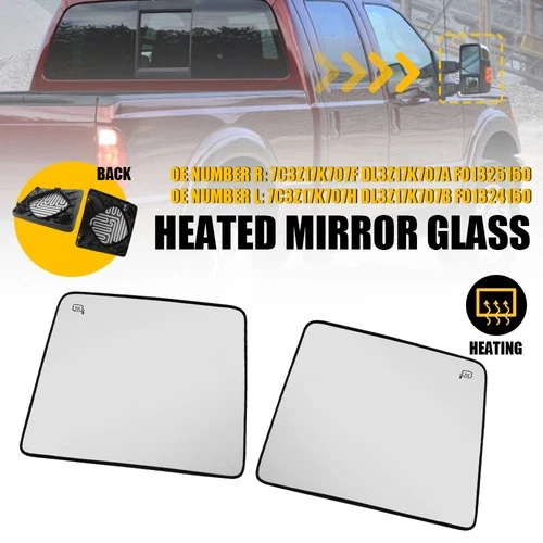 2Pcs Left+Right Side Mirror Glass Heated For Ford Super Duty F250 F350 2008-2016