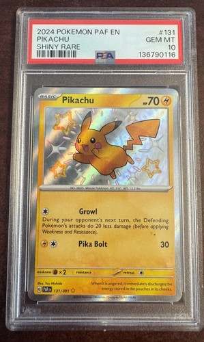 PSA 10 Pikachu Shiny Rare Paldean Fates PAF EN 131/091