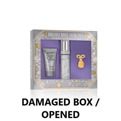 Brilliant White Diamonds Elizabeth Taylor 3 Pc Gift Set EDT Lotion Parfum *READ*