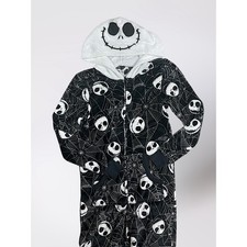 Disney Nightmare Before Christmas Jack Skellington Hooded Fleece One Piece XS