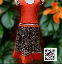 Girls Small Kalidar Kurta w/Chaubandi Chola Dress Frock Bolero Jacket Saffron
