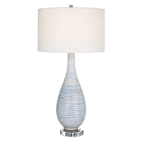 Uttermost 29998-1 Clariot Ribbed Blue Table Lamp - Picture 1 of 7