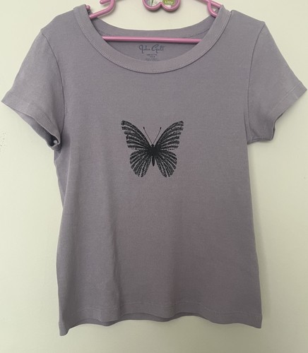 brandy melville john galt purple butterfly top NWT