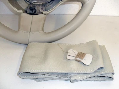 Cubierta de coser manual para Fiat 500 2006 - 2018 cuero marfil auténtico - Imagen 1 de 4