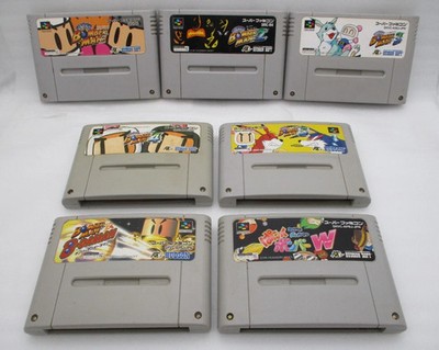 SFC SUPER BOMBERMAN 1 2 3 4 5 PANIC BOMBER W B-DAMAN NTSC-J 7 Games SNES Japan
