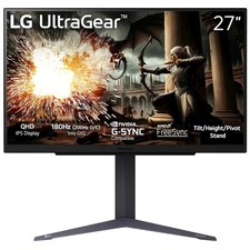 LG 27GS75Q 27" QHD 2560x1440 180Hz 1ms IPS G-Sync Monitor, Black