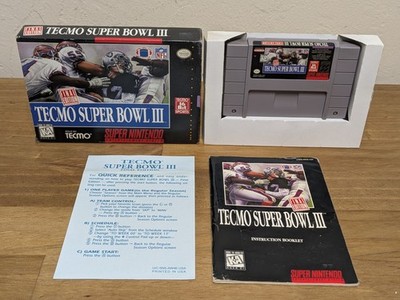 Tecmo Super Bowl III 3 FINAL EDITION Super Nintendo SNES CIB + QR Card 