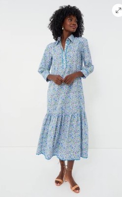 PINK CITY PRINTS Sky Meadow Margot Maxi CottonCore Dress (NO BELT) Sz XS