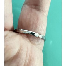 Solid 925 Silver 2mm Faceted Ring Size 10 Stackable Wedding Band Gift Boxed