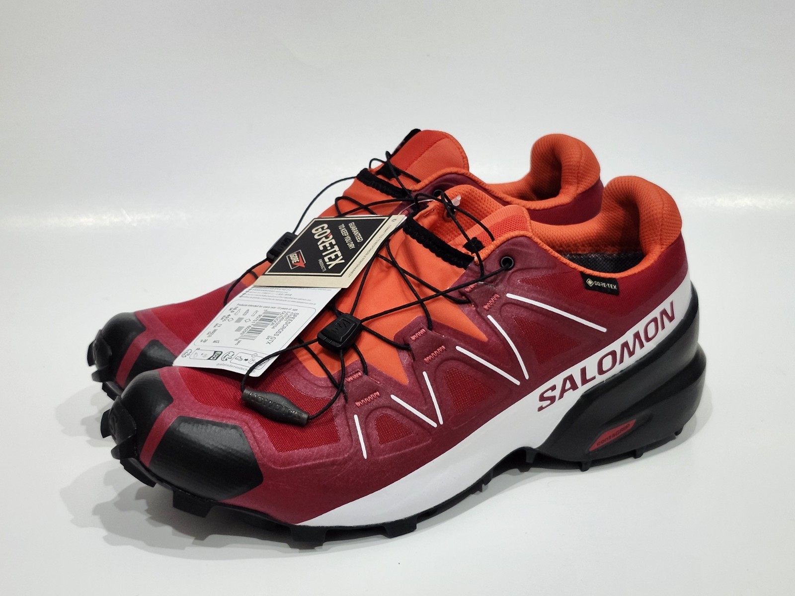 Salomon Uomo Speedcross 5 GTX 475691 Rosso Nero Escursionismo Gore Tex Taglia 11 US NUOVO CON ETICHETTE