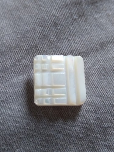 Antique Etched Mother of Pearl Button.