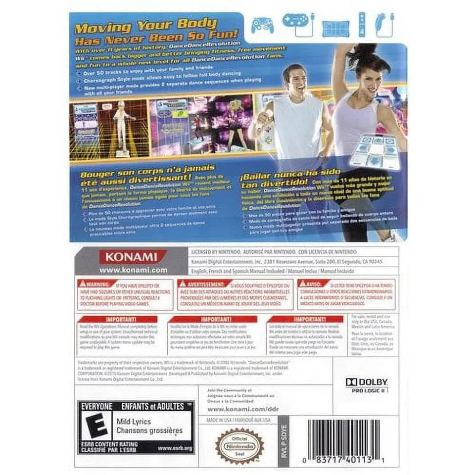 Dance Dance Revolution Wii (2010, Konami) - Exhilarating Rhythm Game NO MANUAL - Image 2 of 2