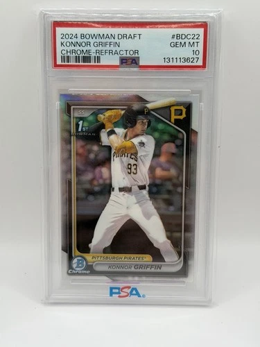 Konnor Griffin 2024 Bowman Draft Chrome Refractor 1st Bowman PSA 10 BDC-22 GEM