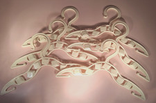 6 VINTAGE 1960s CHILDREN BABY HANGERS Yellow Alphabet Blocks Motif