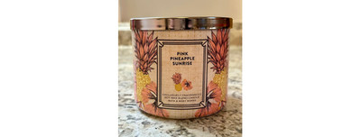 3 wick candle ^pink pineapple sunrise^ new from bath and body works