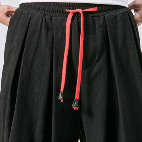 Pantalones sueltos de gran tamaño para hombre Otoño Lino Pantalones deportivos con sobrepeso Informales de alta calidad - Imagen 4 de 15