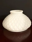 Vtg White Milk Glass Diamond Quilt Hurricane Lamp Shade Only Fitter 6 3/ 4"