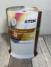 TDK DVD-R 1-16x Print On White Disques Discs 100 Pack Spindle 4.7GB 1-16X NEW
