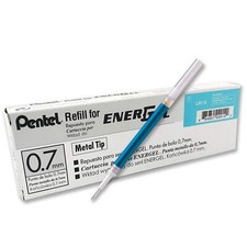 Sky Blue 0.7Mm Ink Cartridge Refill For Energel Pens Pack Of 12 Fast Drying