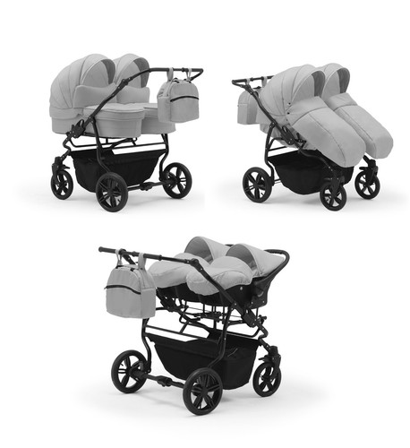 ZWILLINGSWAGEN + 2 x AUTOSITZE ISOFIX + ADAPTER 3 in 1 - KINDERWAGEN 27 FARBEN - Bild 9 von 24