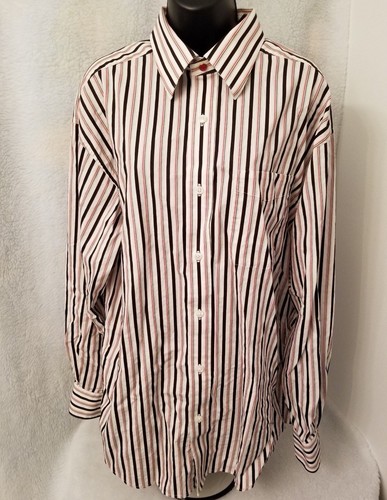 Sean John Mens Shirt Size L Large Red Black White Green Gray Striped