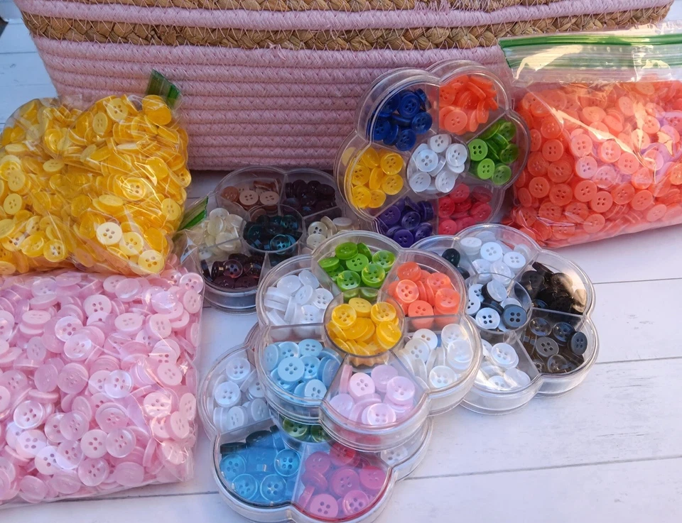 Color Wheel Pastel Colors Sewing Buttons 1/2" 4 hole Sew Thru Crafts Quilts - Image 4 of 4