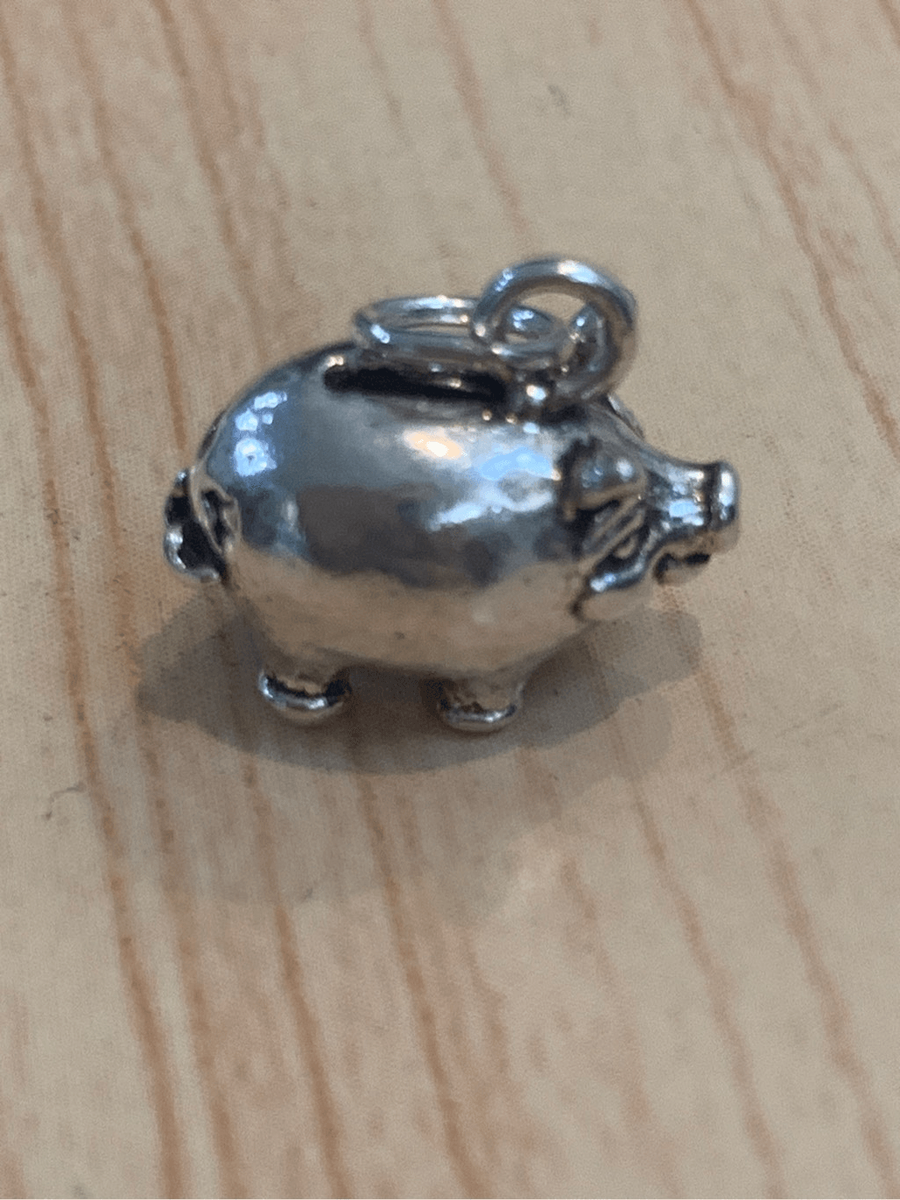 Piggy Bank Sterling Silver Jewelry Charm