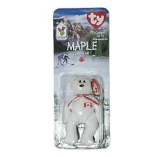 TY Maple The Bear 1999 McDonalds Beanie Baby with RARE Error Collectible