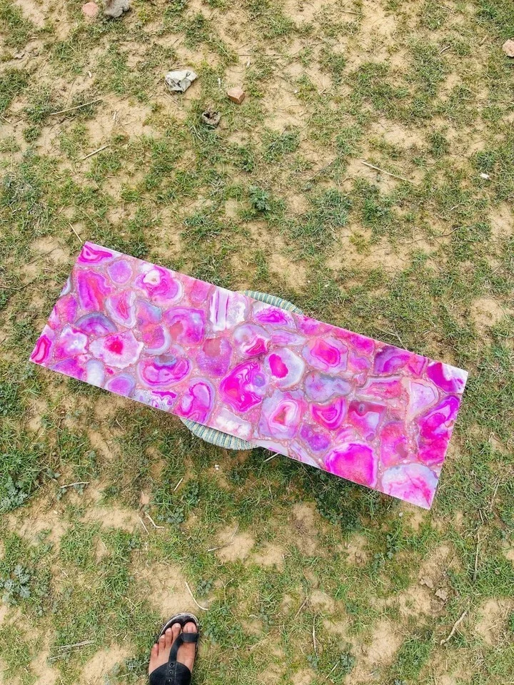 Natural Pink Agate Kitchen or Vanity Countertop – Handmade Gemstone Surface - Image 4 of 4