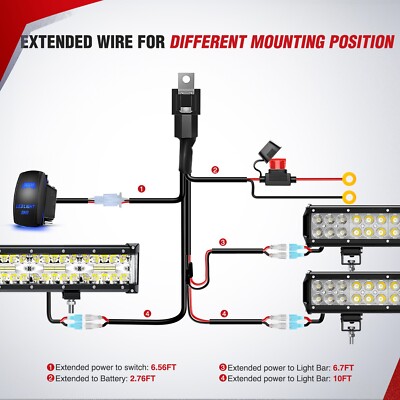 Led 5 Pin Rocker Switch Wiring 5 Pin Rocker Switch Nilight Led Light Bar Wiring Harness Kit - 2 Leads ...