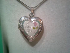 NEW in Box ZALES Sterling Silver "I LOVE YOU" Heart Necklace Box Chain 18"