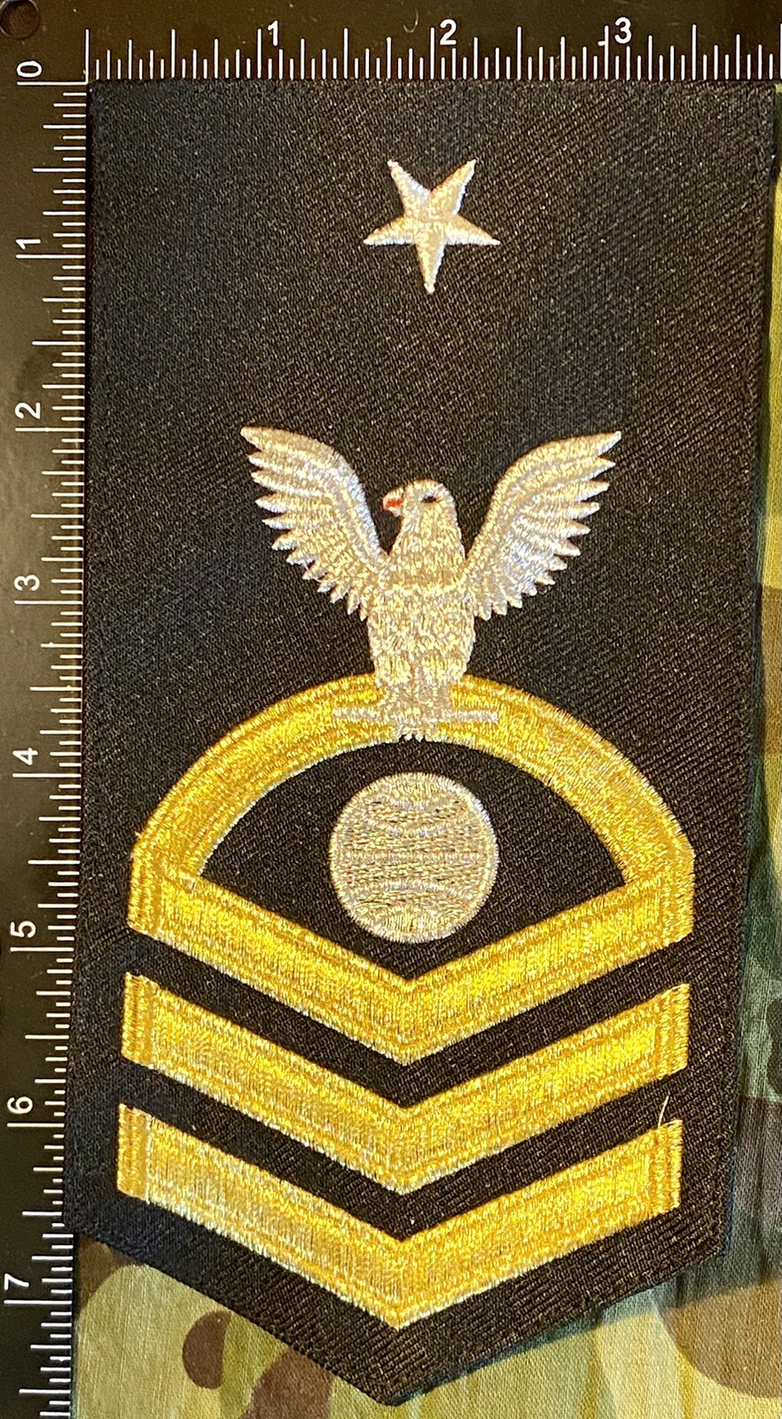 Navy Gold Rate Electrician's Mate Senior Chief Petty Officer rank Patch USN EMCS