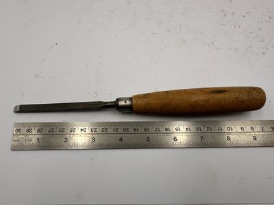 Atemberaubender Vintage 1/4'' Marke geriffelt fester Stechbeitel mit Buchsbaum Griff