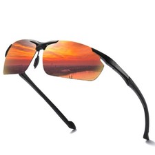 Polarized Sports Fishing Driving Sunglasses Men Al-Mg Metal Frame Ultra Light