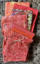 Lot Of 4 Pretty Quilting Fabrics 3 FQ - 4 Yards Orange
