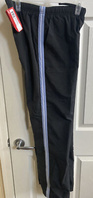 Puma Ladies Essential Active Woven Pants New Black/Blue Size Medium NWT