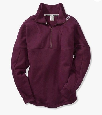 VICTORIA'S SECRET PINK VARSITY HALF ZIP CREW PULLOVER SMALL | eBay