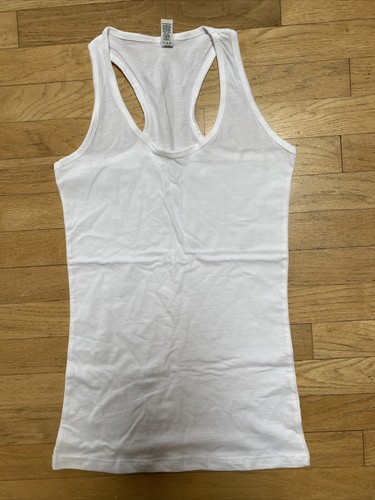 Delta Apparel Ringspun Junior Women Racerback Cotton Tank Top White New Medium - Picture 3 of 6