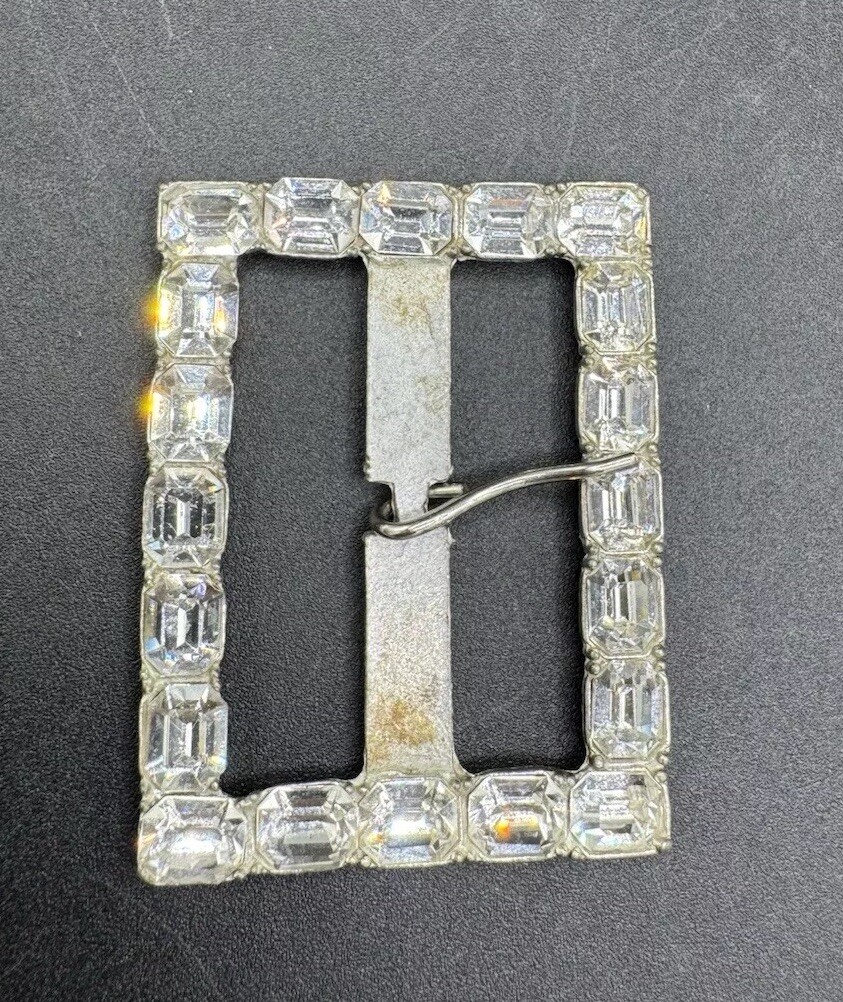 Vtg Rectangular Clear Rhinestone Crystal Covered … - image 15