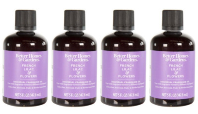 4 PACK Better Homes & Garden Universal Fragrance Oil French Lilac & Flowers 5oz