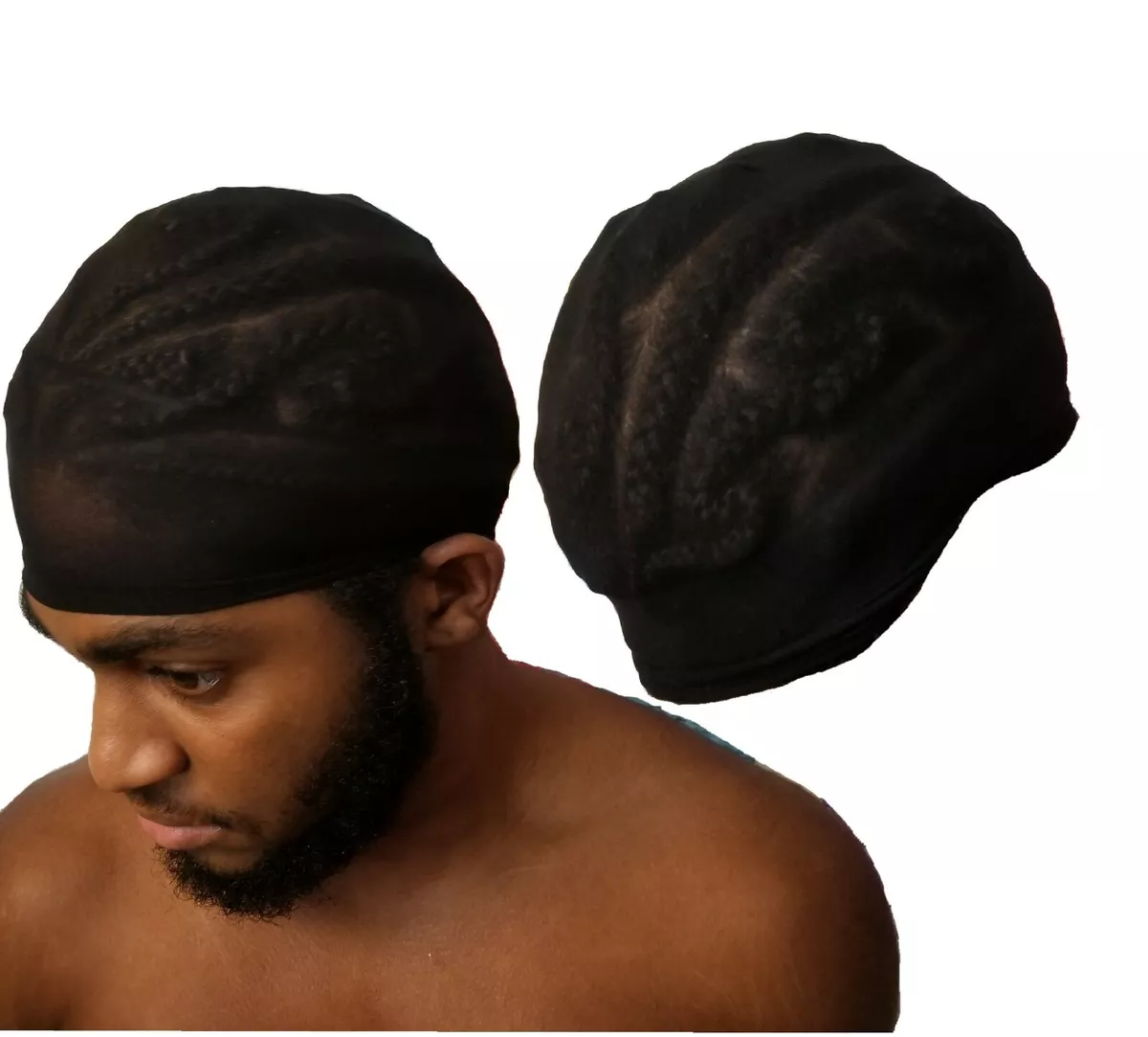 5 pcs Black Wig caps durag Hip hop Rasta Stocking Cap Dome Wave or Braids  Cap